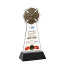Fire Dept Full Color on Hartford Base Black Unique Crystal Trophy
