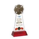 Fire Dept Full Color on Hartford Base Red Unique Crystal Trophy