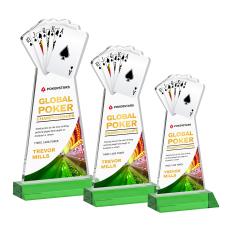 Poker Full Color Green Unique Crystal Trophy - Crystal Trophies