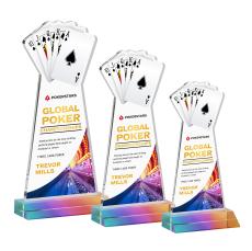 Poker Full Color Prismatic Unique Crystal Trophy - Crystal Trophies