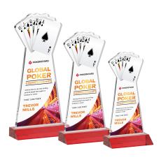 Poker Full Color Red Unique Crystal Trophy - Crystal Trophies