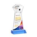 Poker Full Color Sky Blue Unique Crystal Trophy
