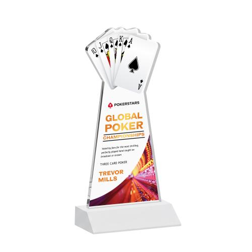 Awards and Plaques - Crystal Trophies - Poker Full Color Fagan Unique Crystal Trophy