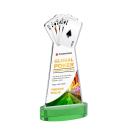 Poker Full Color on Alberton Base Green Unique Crystal Trophy
