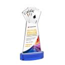 Poker Full Color on Alberton Base Blue Unique Crystal Trophy
