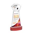 Poker Full Color on Alberton Base Red Unique Crystal Trophy