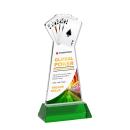 Poker Full Color on Hartford Base Green Unique Crystal Trophy