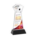Poker Full Color on Hartford Base Black Unique Crystal Trophy