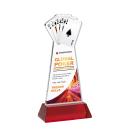 Poker Full Color on Hartford Base Red Unique Crystal Trophy