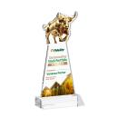 Raging Bull Full Color Clear Animals Crystal Trophy