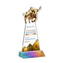 Raging Bull Full Color Prismatic Animals Crystal Trophy