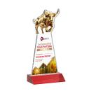 Raging Bull Full Color Red Animals Crystal Trophy