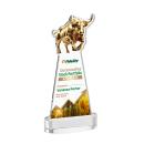 Raging Bull Full Color on Alberton Base Clear Animals Crystal Trophy