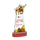 Raging Bull Full Color on Alberton Base Red Animals Crystal Trophy
