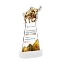 Raging Bull Full Color on Alberton Base Fagan Animals Crystal Trophy