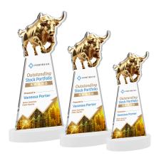 Raging Bull Full Color on Alberton Base Fagan Animals Crystal Trophy - Custom Trophies
