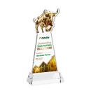 Raging Bull Full Color on Hartford Base Clear Animals Crystal Trophy
