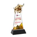 Raging Bull Full Color on Hartford Base Black Animals Crystal Trophy