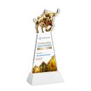 Raging Bull Full Color on Hartford Base Fagan Animals Crystal Trophy
