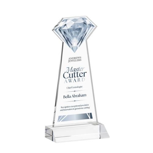 Awards and Plaques - Crystal Trophies - Diamond Full Color Clear Crystal Trophy