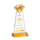 Diamond Full Color Amber Crystal Trophy