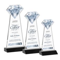 Diamond Full Color Black Crystal Trophy - Custom Trophies