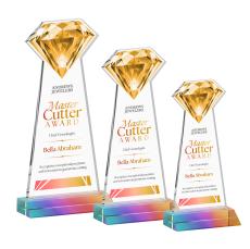 Diamond Full Color Prismatic Crystal Trophy - Custom Trophies