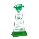Diamond  Full Color on Hartford Base Green Crystal Trophy