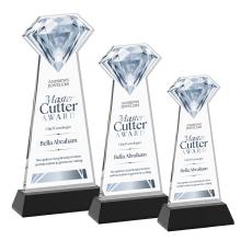 Diamond Full Color on Hartford Base Black Crystal Trophy - Crystal Trophies