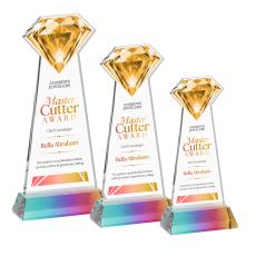 Diamond Full Color on Hartford Base Prismatic Crystal Trophy - Crystal Trophies