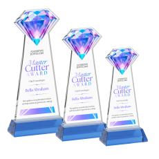 Diamond Full Color on Hartford Base Sky Blue Crystal Trophy - Crystal Trophies