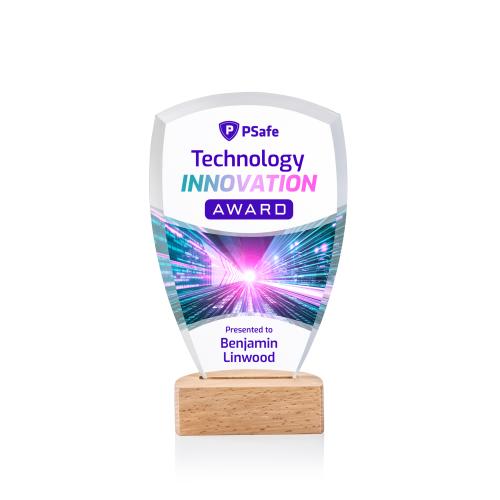 Awards and Plaques - Crystal Trophies - Hendrick Full Color Unique Crystal Trophy