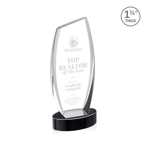 Awards and Plaques - Crystal Trophies - Colorado on Base Black Peaks Crystal Trophy