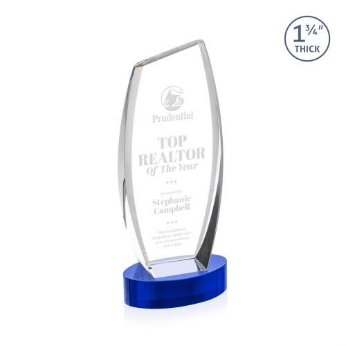 Awards and Plaques - Crystal Trophies - Colorado on Base Blue Peaks Crystal Trophy