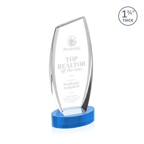 Awards and Plaques - Crystal Trophies - Colorado on Base Sky Blue Peaks Crystal Trophy