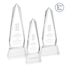 Cheswick on Pruitt Base Clear Obelisk Crystal Trophy - Crystal Trophies
