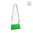 Cheswick on Pruitt Base Green Obelisk Crystal Trophy