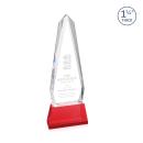 Cheswick on Pruitt Base Red Obelisk Crystal Trophy