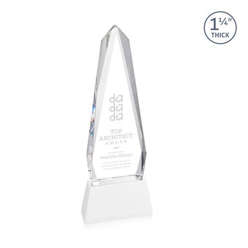 Awards and Plaques - Crystal Trophies - Cheswick on Pruitt Base Fagan Obelisk Crystal Trophy