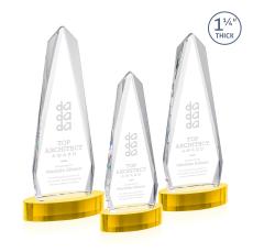 Cheswick on Alberton Base Gold Obelisk Crystal Trophy - Crystal Trophies