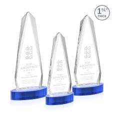 Cheswick on Alberton Base Sky Blue Obelisk Crystal Trophy - Crystal Trophies