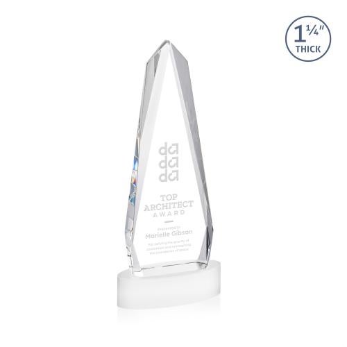Awards and Plaques - Crystal Trophies - Cheswick on Alberton Base Fagan Obelisk Crystal Trophy