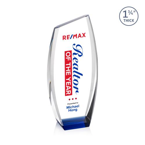 Awards and Plaques - Crystal Trophies - Colorado Full Color Blue Peaks Crystal Trophy