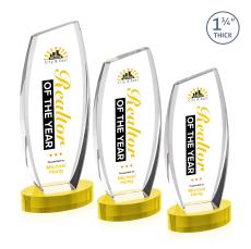 Colorado Full Color on Base Gold Peaks Crystal Trophy - Custom Trophies