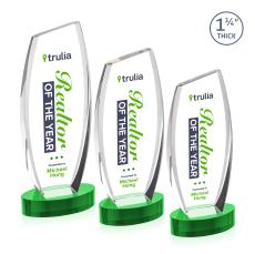 Colorado Full Color on Base Green Peaks Crystal Trophy - Custom Trophies