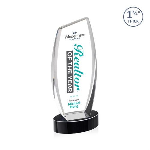 Awards and Plaques - Crystal Trophies - Colorado Full Color on Base Black Peaks Crystal Trophy