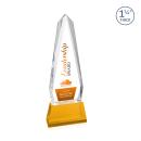 Cheswick Full Color on Pruitt Base Amber Obelisk Crystal Trophy