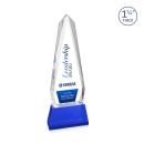 Cheswick Full Color on Pruitt Base Blue Obelisk Crystal Trophy
