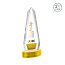 Cheswick Full Color on Alberton Base Gold Obelisk Crystal Trophy