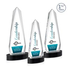 Cheswick Full Color on Alberton Base Black Obelisk Crystal Trophy - Custom Trophies